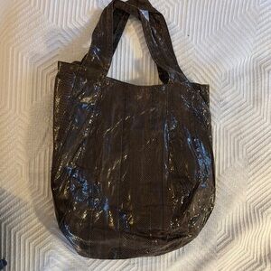 Beirn Chocolate Brown Genuine Snakeskin “Jenna” Tote Bag